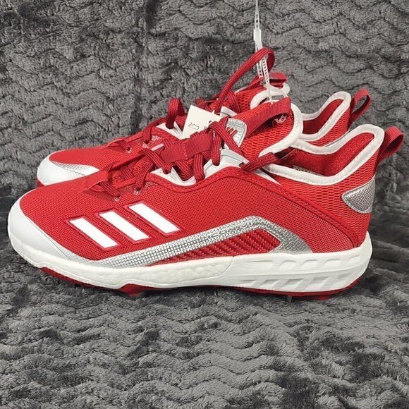 Adidas Ironskin Icon 6 Metal Baseball Cleats Red/White EG6550 Size 7 (NWT) - Picture 2 of 6